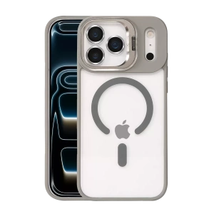 Apple iPhone 17 Pro Remim Lensli Magsafe Standlı Kapak - Titan Gri