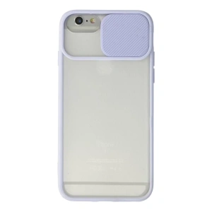 Apple iPhone 6 Kılıf Palm Buzlu Kamera Sürgülü Silikon - Lila
