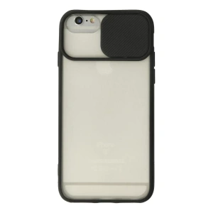 Apple iPhone 6 Plus Kılıf Palm Buzlu Kamera Sürgülü Silikon - Siyah