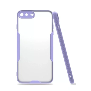 Apple iPhone 7 Plus Kılıf Platin Silikon - Lila