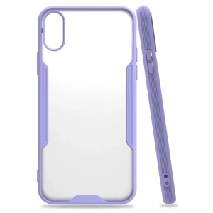 Apple iPhone X Kılıf Platin Silikon - Lila