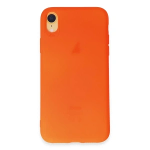 Apple iPhone XR Kılıf First Silikon - Parlak Turuncu