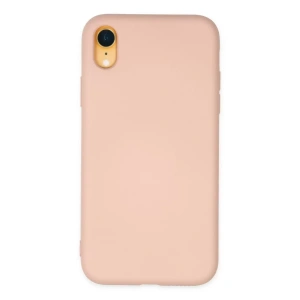 Apple iPhone XR Kılıf Nano içi Kadife Silikon - Pudra