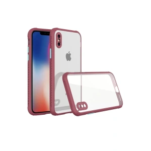 Apple iPhone XS Max Kılıf Miami Şeffaf Silikon - Fuşya