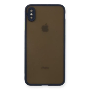 Apple iPhone XS Max Kılıf Montreal Silikon Kapak - Lacivert
