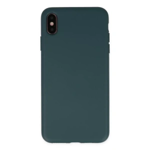 Apple iPhone XS Max Kılıf Nano içi Kadife Silikon - Koyu Yeşil