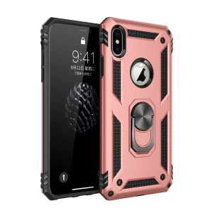 Apple iPhone XS Max Kılıf Sofya Yüzüklü Silikon Kapak - Rose