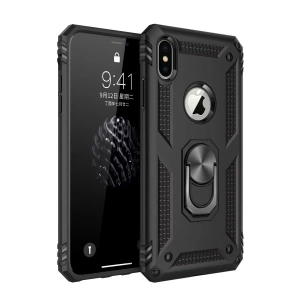Apple iPhone XS Max Kılıf Sofya Yüzüklü Silikon Kapak - Siyah