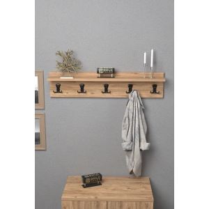 Askılık Duvar Elbise Askılığı Portmanto 80 Cm Ceviz Düz