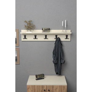 Askılık Duvar Elbise Askılığı Portmanto 80 Cm Krem Düz