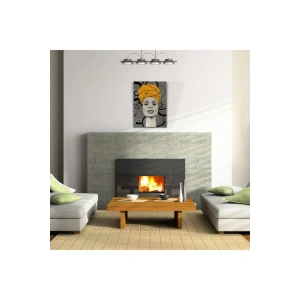 Aura Sarı Siyah Canvas Tablo (50x70)
