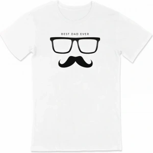 Babalar Günü Hediye Baba Temalı Baskılı Oversize Bisiklet Yaka T-shirt - Beyaz