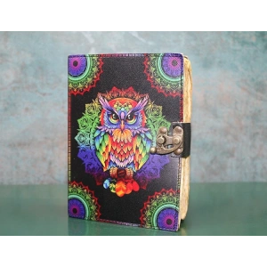 Baykuşlu Deri Defter Model 2