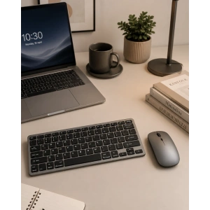 Bluetooth ve 2.4G Destekli Kablosuz Klavye Mouse Seti Şarj Edilebilir