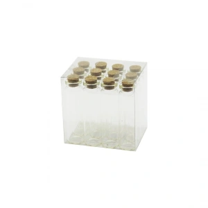 Boş Tüp Cam Şişe - 20 ml - Mantar Kapak