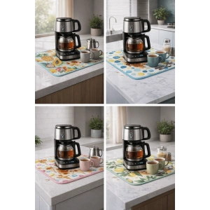 Çay Matı Çay Makinesi % 100 Mikrofiber Altlığı Su Emici Tezgah Koruyucu Kurulama Matı