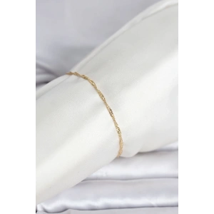 CM 14K Gold Renk Ezme Burgu Zincir Model Kadın Bileklik
