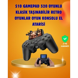 Çocuklar ve Yetişkinler İçin Uygun 500 Oyunlu Taşınabilir Mini Retro El Konsolu