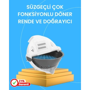 Çok Fonksiyonlu Dilimleyici ve Süzgeçli Mutfak Aparatı