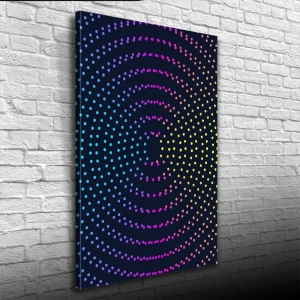 Dairesel sıralı Renkli Noktalar Kanvas Tablo 50 x 70