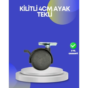 Dolap ve Raflar İçin 4 cm Kilitli Tekerlek Tekli