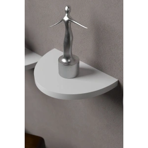 Duvar Rafı Dekoratif 3 Adet Çiçeklik Oval Beyaz