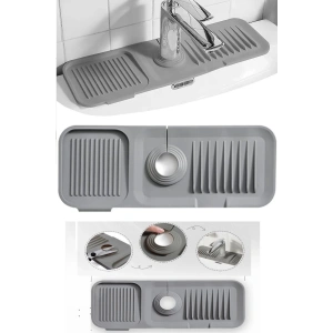 Elastik Mutfak Banyo Musluk Matı Düzenleyici Kaydırmaz Taban Organizer Lavabo Kenar Matı
