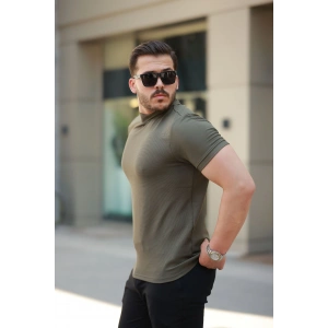 Erkek Ince çizgi Dokulu Kısa Kollu Tişört