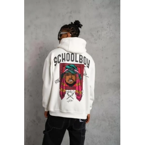 Erkek SCHOOL BOY Baskılı Kapüşonlu Sweat - Beyaz