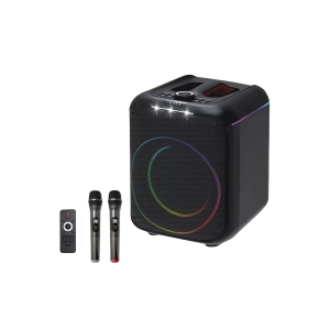 F39 25W Sürücülü RGB Işıklı 2 Adet Mikrofonlu Bluetooth 5.3 Kablosuz Hoparlör – Siyah