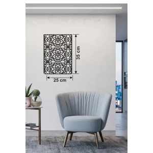 Floral Mandala Desenli Ahşap Duvar Tablosu - 25x35 cm Lazer Kesim Dekoratif Pano