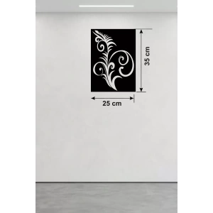 Geleneksel Çiçek Desenli Ahşap Duvar Tablosu - 25x35 cm Lazer Kesim Dekoratif Pano