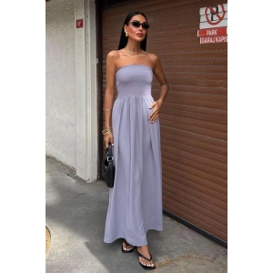 Göğsü Gipeli Straplez Elbise 2878