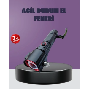 Güçlü Işıklı El Feneri Acil Durum Çekiç ve Pusula