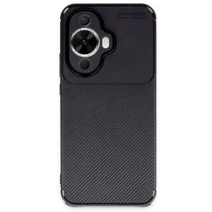 Huawei Nova 12S Kılıf Auto Focus Karbon Kapak - Siyah