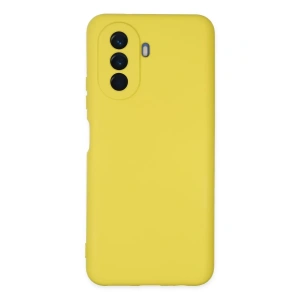 Huawei Nova Y70 Kılıf Nano içi Kadife Silikon - Sarı