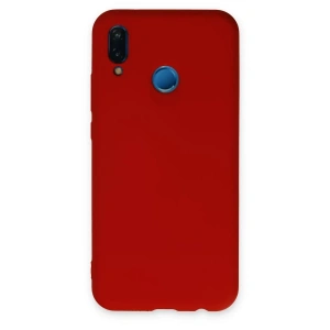 Huawei P20 Lite Kılıf Nano içi Kadife Silikon - Kırmızı