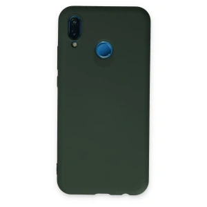 Huawei P20 Lite Kılıf Nano içi Kadife Silikon - Koyu Yeşil