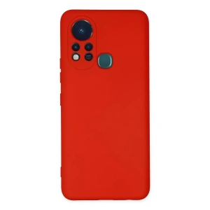 İnfinix Hot 11s Kılıf Nano içi Kadife Silikon - Kırmızı