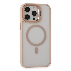 iPhone 15 Pro Max Kılıf Roblox Lens Magsafe Standlı Kapak - Pudra