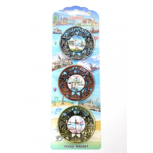 İstanbul Temalı Metal Magnet 3lü Set Model 1