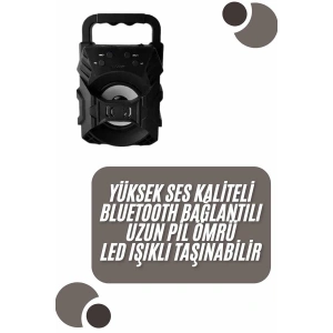 Kablosuz Bluetooth Hoparlör Ses Bombası RGB Işıklı Taşınabilir Yüksek Ses Kaliteli