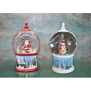 Kardan Adam Ve Noel Babalı Işıklı Müzikli Kar Küresi