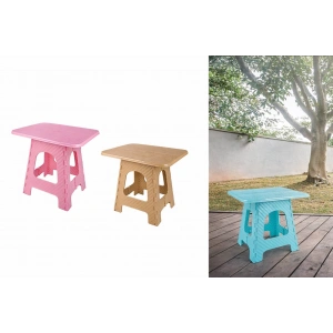 Katlanır Rattan Sehpa Dayanıklı Plastik Balkon Bahçe Kamp Sehpası