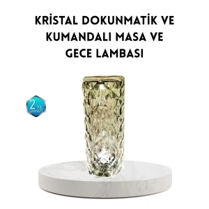 Kristal RGB LED Masa Lambası – Renkli Kumandalı Işık, Dekoratif ve Enerji Tasarruflu