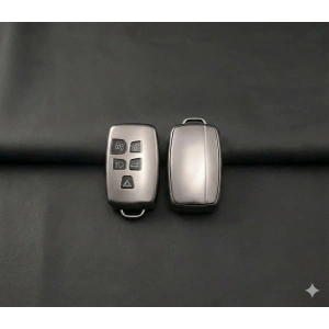 Land Rover Range Rover 2010-2018 Uyumlu Smart 3 Buton Silikon Oto Anahtar Kumanda Kabı Kılıf Gri
