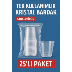 LÜKS KRİSTAL BARDAK- MİKA BARDAK- ŞEFFAF- 25 Lİ PAKET - SERT PLASTİK