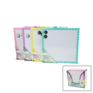Manyetik Beyaz Yazı Tahtası - Çift Taraflı - 29x29 cm - Renkli Çerçeve