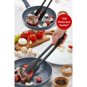 Maşa - 220 Dereceye Kadar Dayanıklı Yanmaz - Yapışmaz Plastik Izgara Maşası 30 Cm