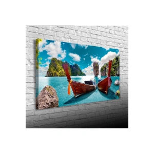 Mavi Ada Canvas Tablo (60x120)